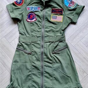 Green Top Gun Flight Dress